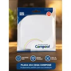 Placa 4x4 Cega Branca WEG Composé - Acabamento Design Moderno ( apenas a placa)