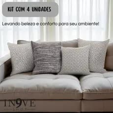 kit com 4 Capas de Almofadas Sortidas Tamanho 0,40x0,40cm