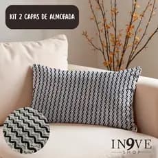 Kit 2 Capas de Almofada Decorativa Formato Bisnaga 26x44cm Sofá Cama Sala Quarto