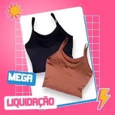 Kit 2 Top Cropped Alcinha Fina com bojo
