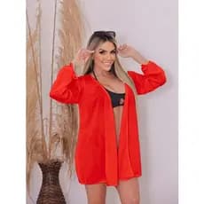 Saida de Praia Manga Longa Moda Blogueira