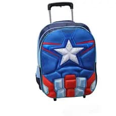 Mochila Capitão América 3D Bolsa Escolar Bolsa Infantil Mochila Rodinha Infantil Menino