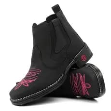 Botina Feminina Estilo Country Roça Bordada | Do 34 ao 40