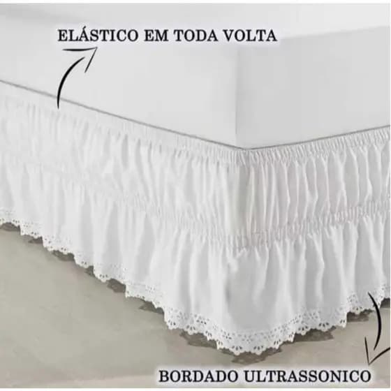 Saia Para Cama Box Casal Eva - Sulamita - Branco