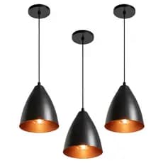 Kit 3 Pendente Luminária Modelo Vegas Lustre em Alumínio para casa Decoração Em Geral Escritorio