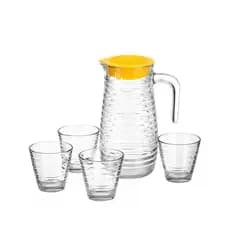 Jogo de Jarra 800ml com 4 Copos Vidro Reforçado