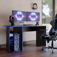 Mesa Gamer Escrivaninha Valorant para Computador PC Preta 114x54cm com Suporte CPU