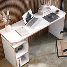 Mesa Escrivaninha Para Computador Athenas com Nichos Home Office Estudo Moderna para Escritório