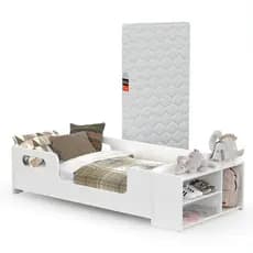 Cama Infantil Montessoriana Baixa Com Colchão Nicho e Sapateira Incluso Quarto Criança Menina Menino