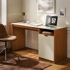Escrivaninha MAXI para Escritório Home Office com Porta e Nicho em MDF Moderna Compacta para Estudos