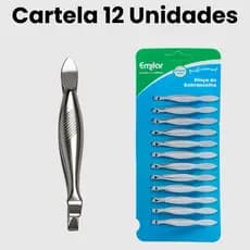 Cartela de Pinças 12 unidades Aço Inox Para Sobrancelha Profissional Detalhamento e Precisão