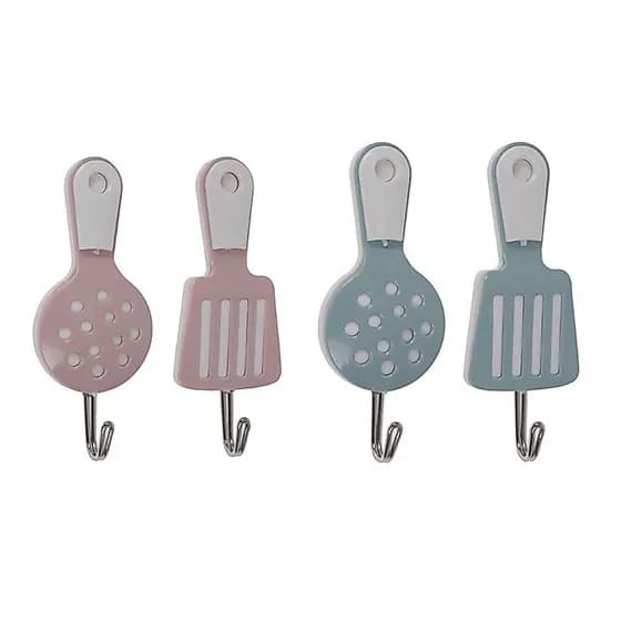Kit 4 Ganchos Adesivo Resistente Com Alta Durabilidade Suporta 1,5kg Decorativo Cozinha Prática