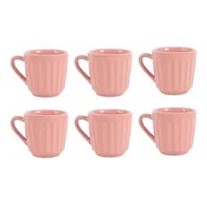 Jogo 6 Xícaras Caneca De Porcelana 150ml Alta Durabilidade Café Chá Chocolate Quente Cappuccino