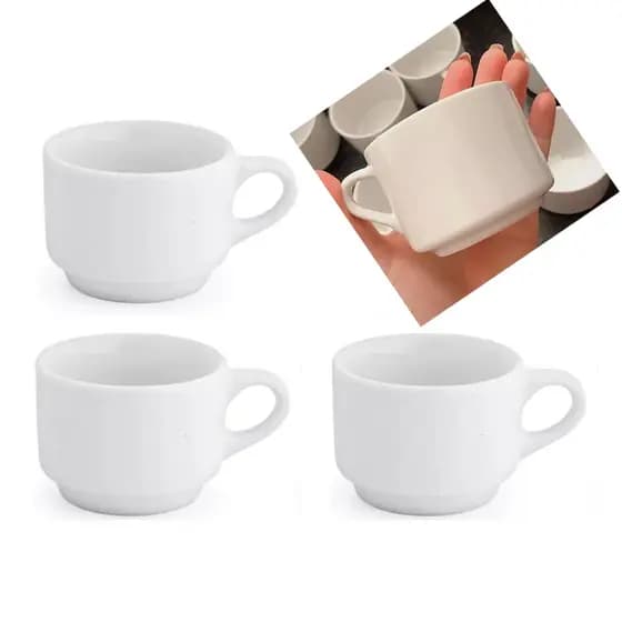 Kit Com 40 Xícaras Caneca De Porcelana 150ml Café Chá Chocolate Quente Alta Durabilidade