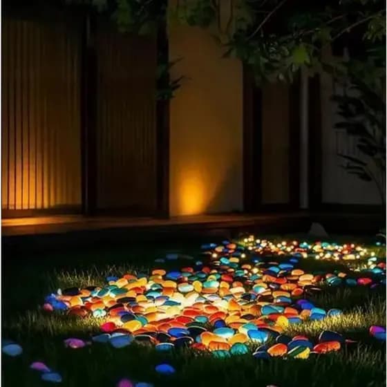 Conjunto Com 60 Pedras Luminosas Para Decoração De Jardim Aquários Vasos Lembrancinhas Eventos