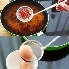 Peneira Para Frituras Cozinha Prática Design Funcional E Seguro Cabo Longo E Malha Fina Multiuso