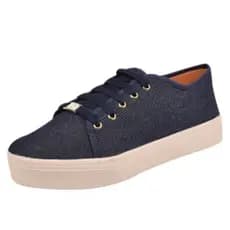Tênis  Escolar Sapatenis Feminino Azul Jeans Camurça Casual Moda Barato confortável Promoção Oferta.. ENVIO 24horas