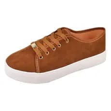 Tênis Feminino Sapatilha Escolar Sapatenis Caramelo Esportivo Casual Dia Dia Caminhada Confortável Calci Fácil Promoção