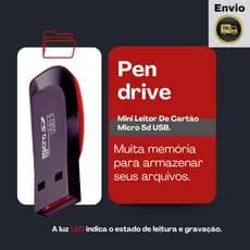 Mini Leitor De Cartão Micro Sd / M2 Adaptador Usb Pendrive