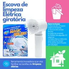 Escova de Limpeza Elétrica Giratória