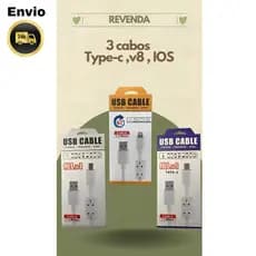 Kit 6 cabos, Type-c,V8,IOS Diversos preço de revenda
