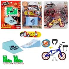 kit 3 brinquedos skate dedo com rampa patins de dedo + rampa e bicicleta de dedo presente eskate