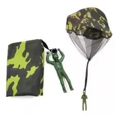 Boneco Paraquedista Camuflado Soldadinho Paraquedas Brinquedo Raiz