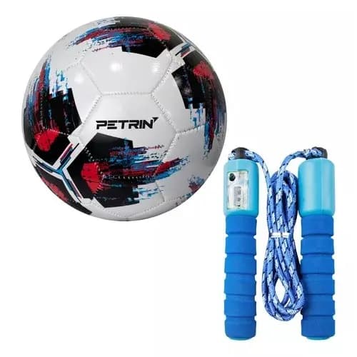 Kit Esportivo Infantil – Bola de Futebol para Campo + Corda de Pular com Contador para Diversão e Exercícios
