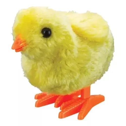 Brinquedo Pintinho Pelucia A Corda  Gira e Anda Grande 11cm Divertido Art Brinks
