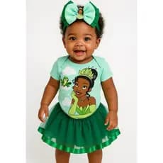 Kit Body da Tiana A Princesa e o Sapo c/ Tule e Laço.
