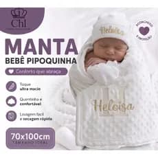Manta cobertor Pipoquinha- Personalizado Com Nome Bordado