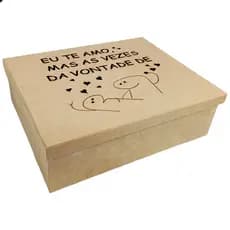Caixa de Presente Mdf Bento Meme Frases Fofas grande 30x24x9 Mãe/namorados/amigos