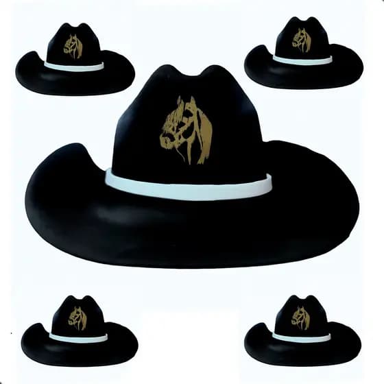 10 Chapéu Festa Junina Cowboy Peão Rodeio Preto Branco E Rosa