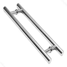 Puxador Tubular Redondo Para Porta Madeira Vidro Pivotante Duplo Alumínio Vários Tamanhos