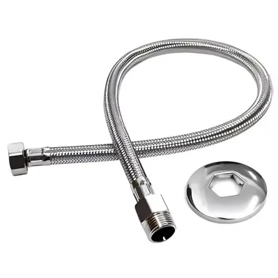 Engate Mangueira Flexível Trançado Aço Inox 60cm/40Cm - Quente /Fria Com Acabamento