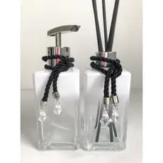 Kit Banheiro Lavabo De Vidro Saboneteira E Difusor De Ambiente 250 Ml