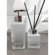 Kit Lavabo Saboneteira e Difusor de Varetas Square Degradê Branco