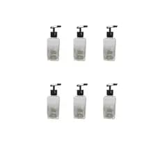 Kit Com 6 Frascos Square Saboneteira 250 Ml Degrade Branco