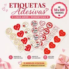 Etiqueta Adesiva Com Amor,dia dos namorados Para Sacola Presente Embalagem