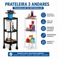 Prateleira de Canto Cantoneira Triangular ou Retangular Banheiro Cozinha Sala