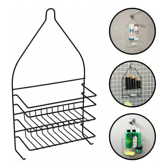 Suporte Prateleira de banheiro, shampoo, organizador de sabão, sem furo, para cozinha e banheiro