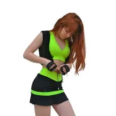 conjunto de top + short saia