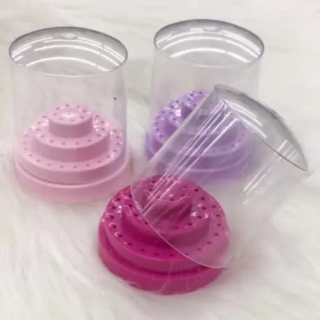 PORTA BROCA DE LIXADEIRA ELÉTRICA PARA UNHAS COM 48 COMPARTIMENTOS - PORTA BROCA EM FORMATO DE BOLO