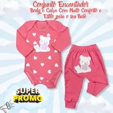 Lindo conjunto de body e calça de bebe confortavel e estiloso