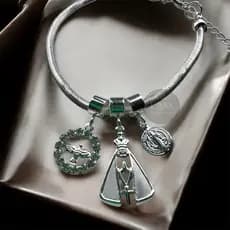Pulseira Folheada Prata Nossa Senhora Aparecida Acessório Religioso Feminino