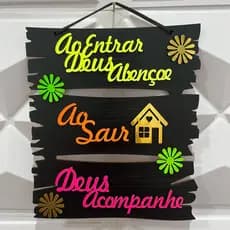 Quadro Decorativo | AO ENTRAR DEUS ABENÇOE AO SAIR DEUS ACOMPANHE | Decoração para Casa | Letra Cursiva