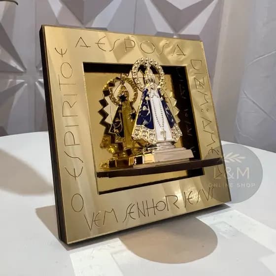 Quadro Decorativo Nicho Espelhado Nossa Senhora Aparecida