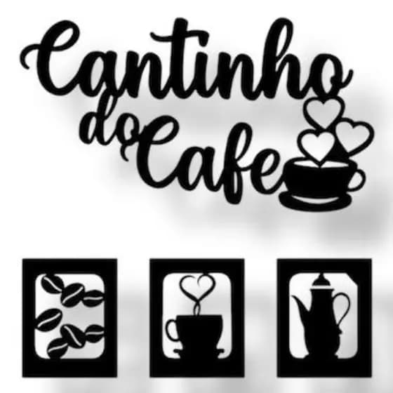 Placa Decorativa Enfeite Quadro Aplique CANTINHO DO CAFÉ