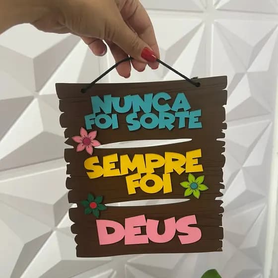 Quadro Decorativo | NUNCA FOI SORTE SEMPRE FOI DEUS | Decoração para Casa