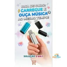 Adaptador Lightning para P2 Fone de Ouvido iPhone Áudio